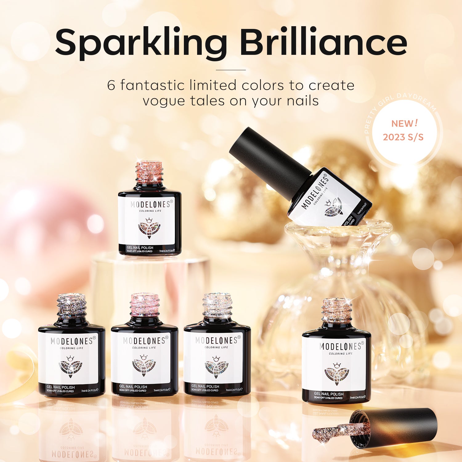Sparkling Brilliance - 6 Colors Gel Nail Polish Kit