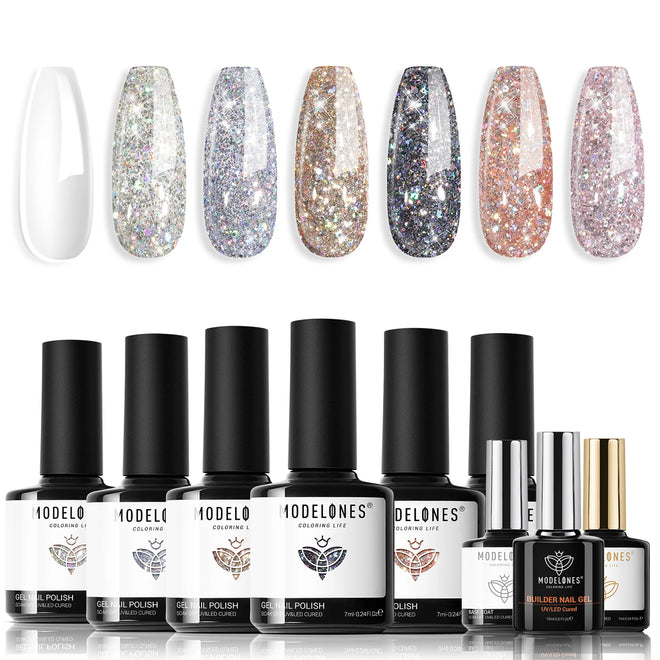 Sparkling Brilliance - 6 Colors Gel Nail Polish Kit