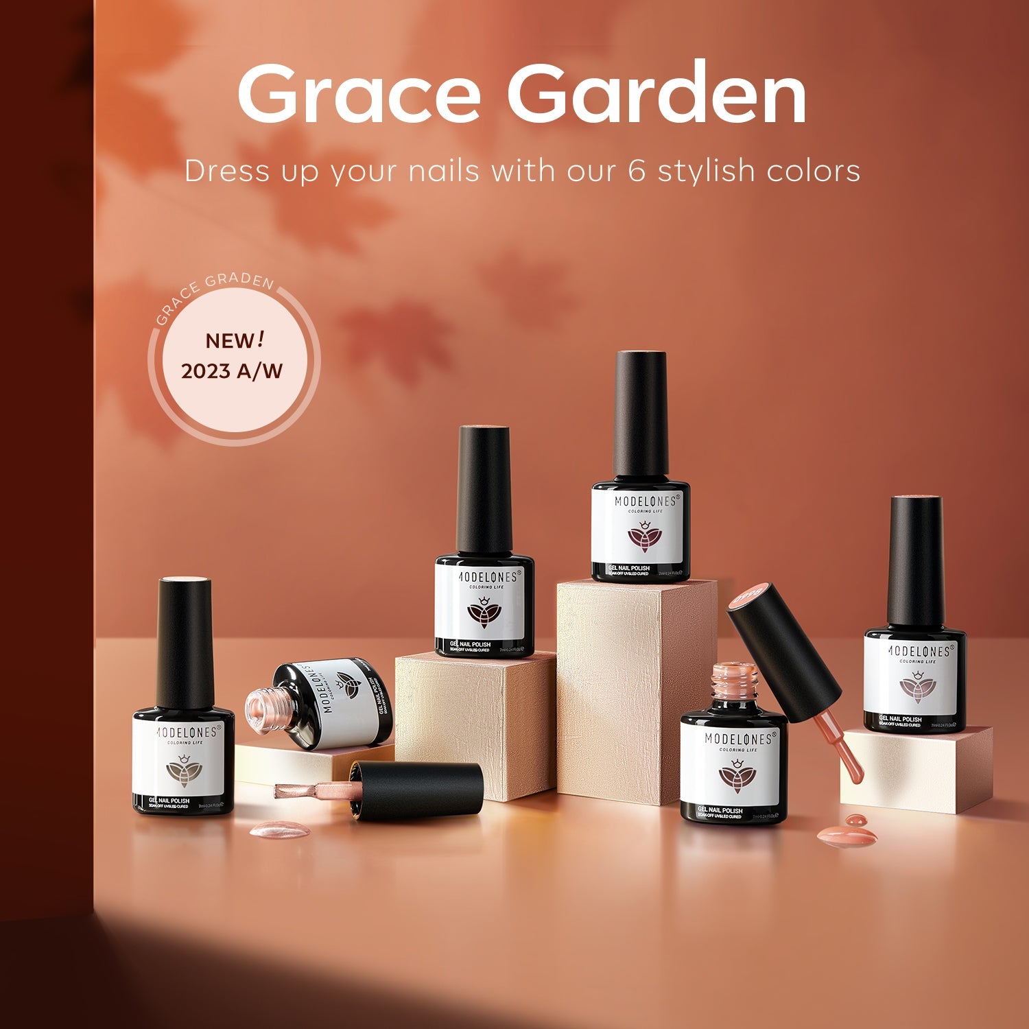 Grace Garden - 6 Colors Gel Nail Polish Set