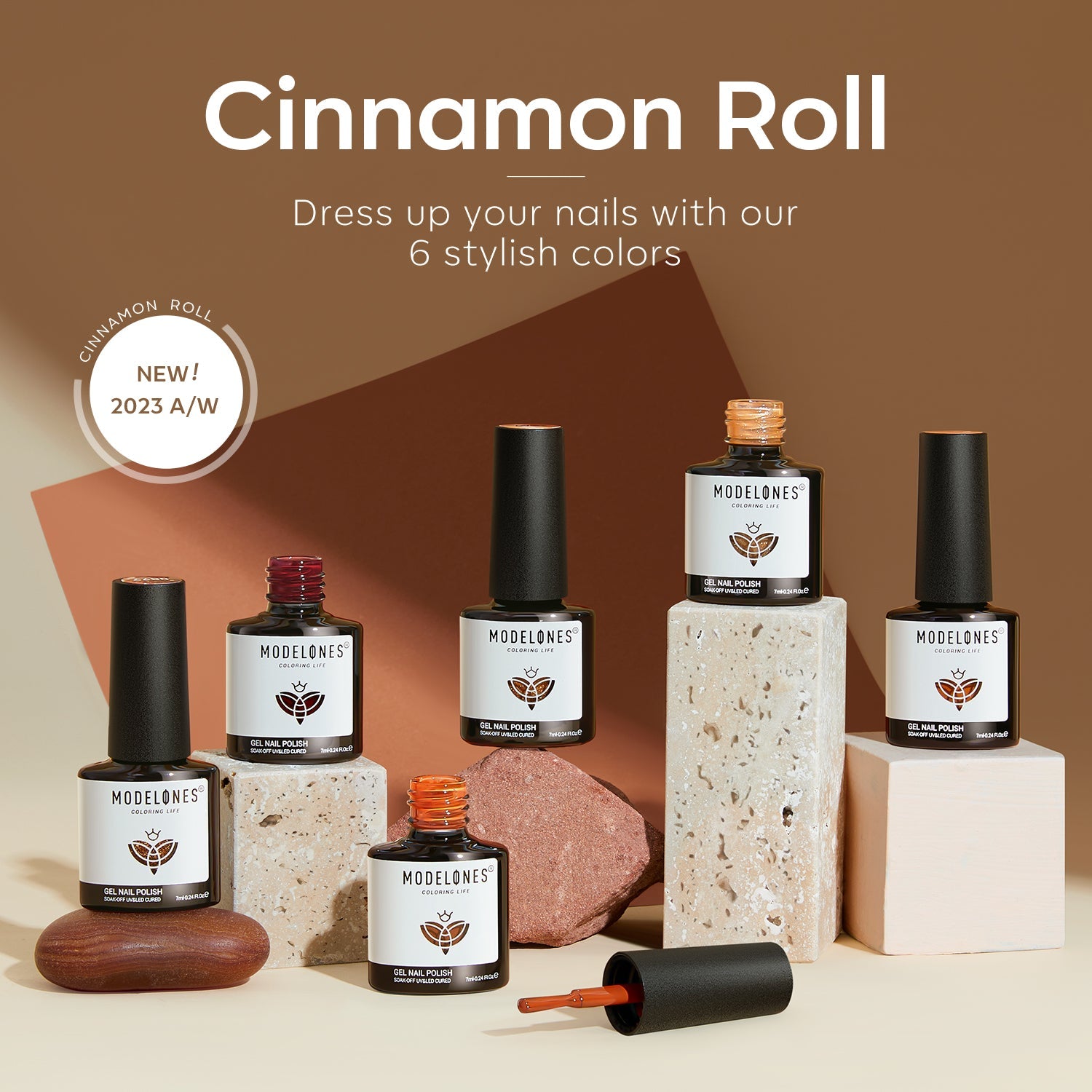 Cinnamon Roll - 6 Colors Gel Nail Polish Set