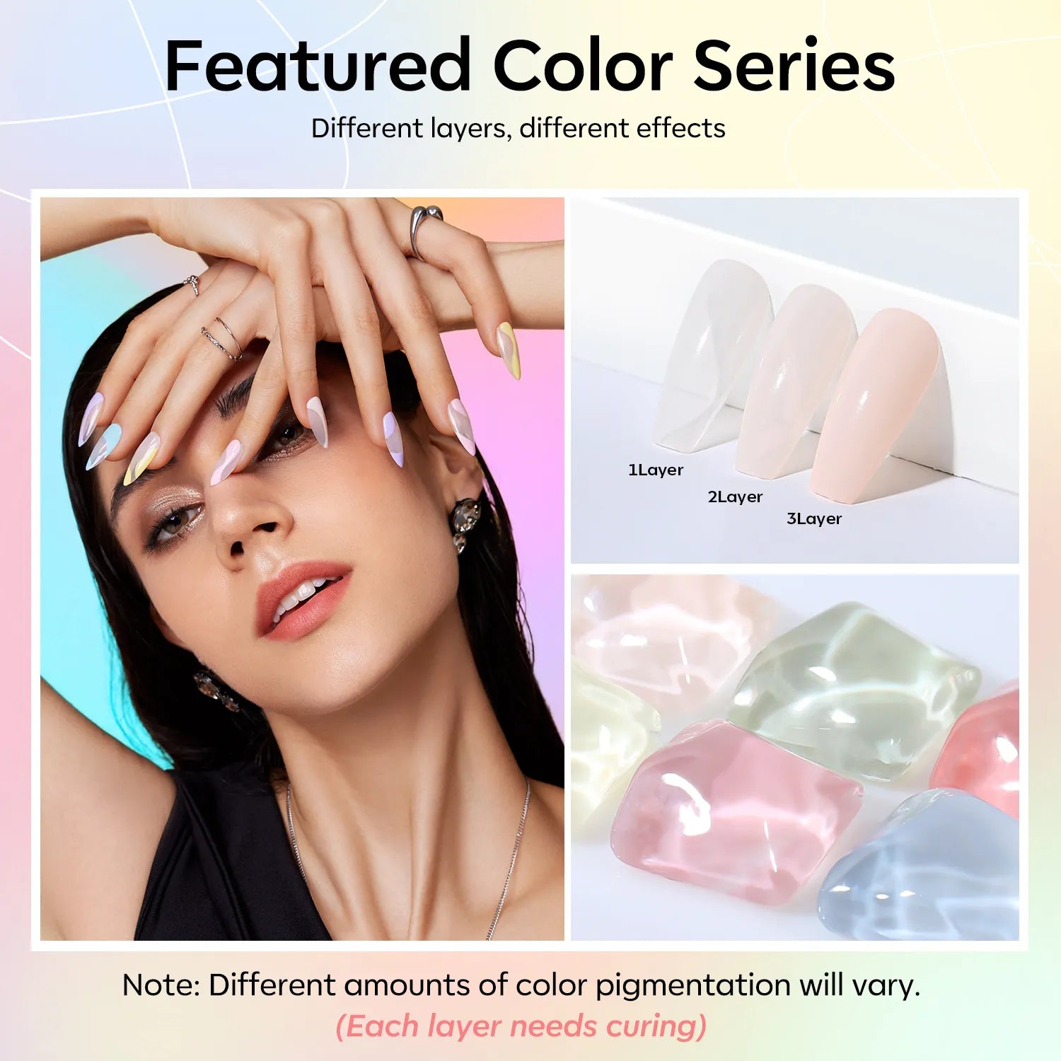 【Buy 1 Get 1 Free】9 Shades Solid Cream Gel Polish Color Cube Collection