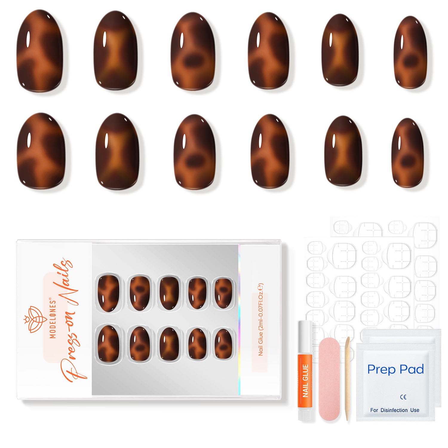 Classic Tortoise press on nails MODELONES 
