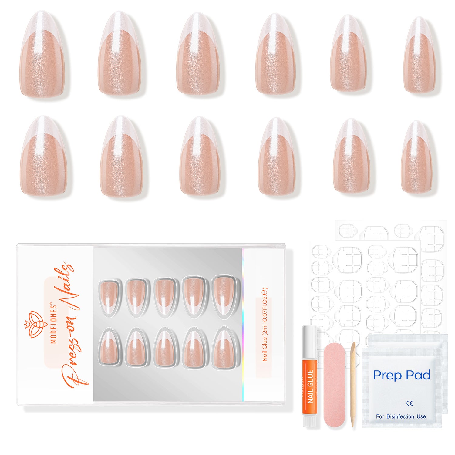 Glazed French Dots press on nails MODELONES 