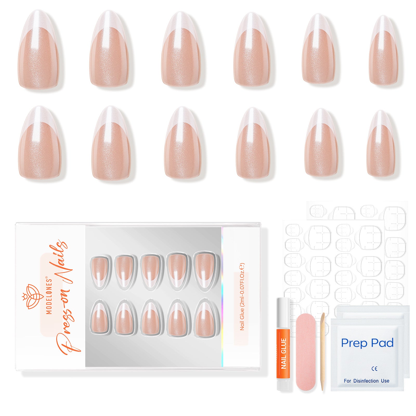 Glazed French Dots press on nails MODELONES #