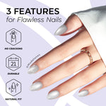 Silver Shimmer press on nails MODELONES 