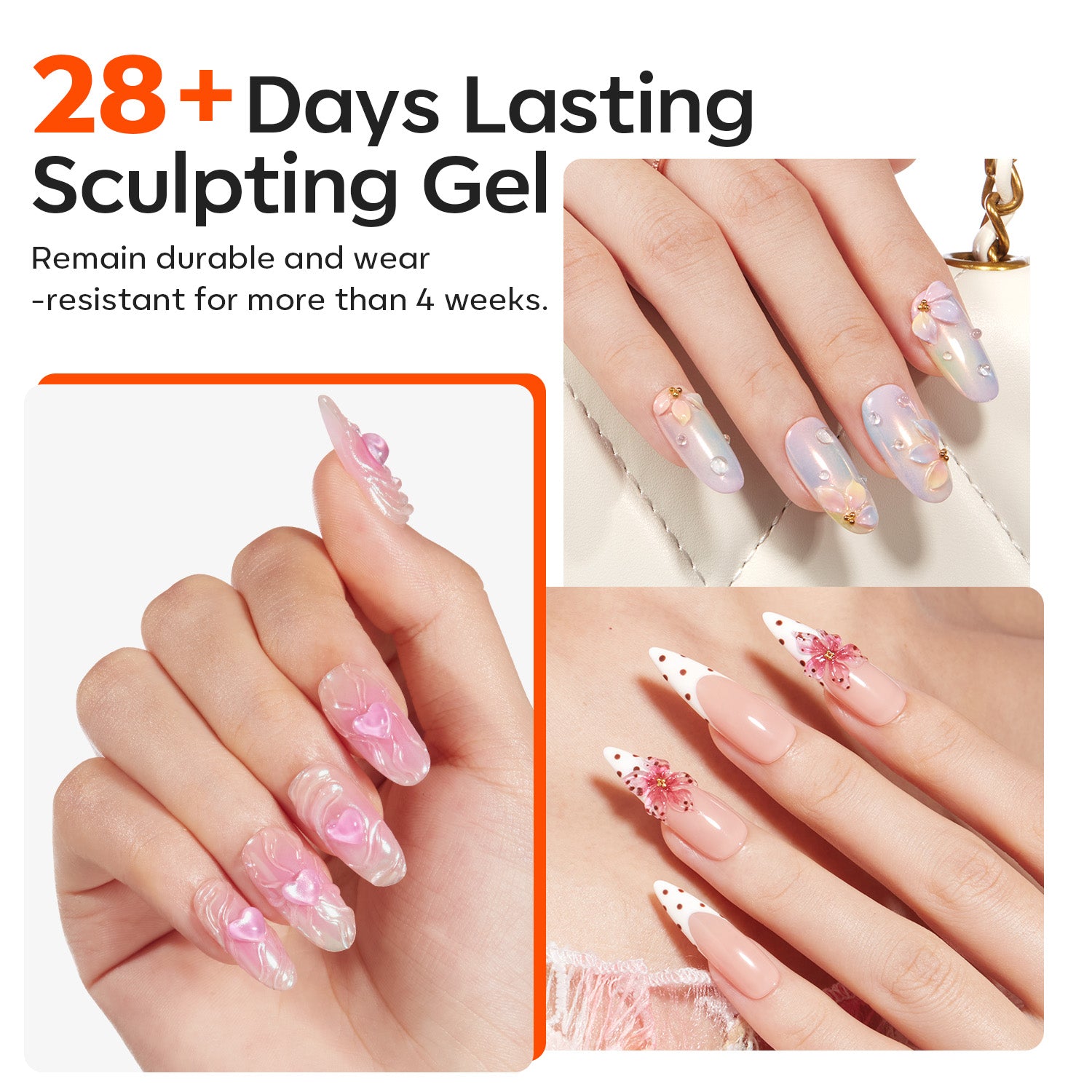 Solid Builder Gel Kit with Gold & Silver Chrome Powder Solid Builder Gel MODELONES 