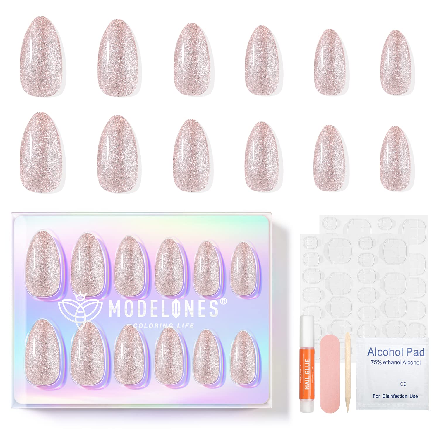 Velvet Almond press on nails MODELONES 