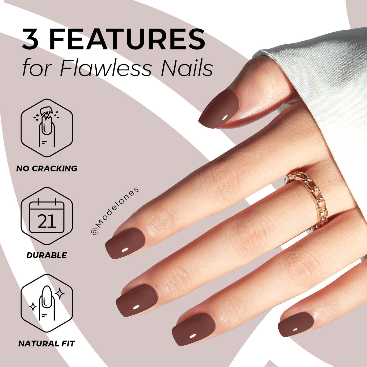 Cherry Mocha press on nails MODELONES 