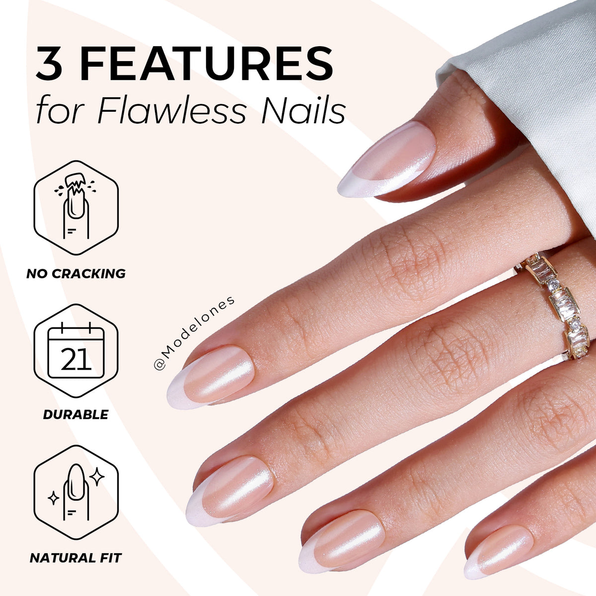 Glazed French Dots press on nails MODELONES 