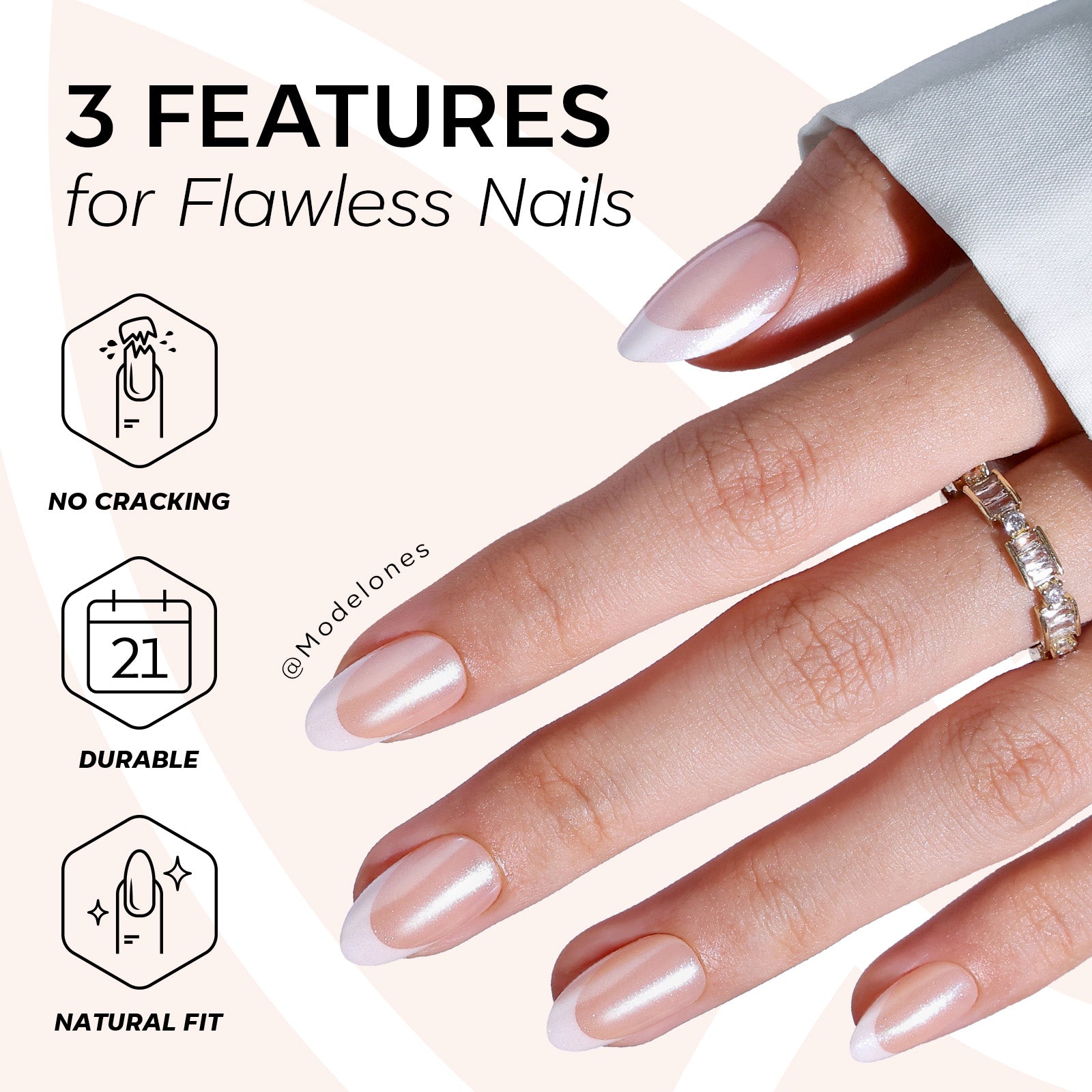Glazed French Dots press on nails MODELONES 
