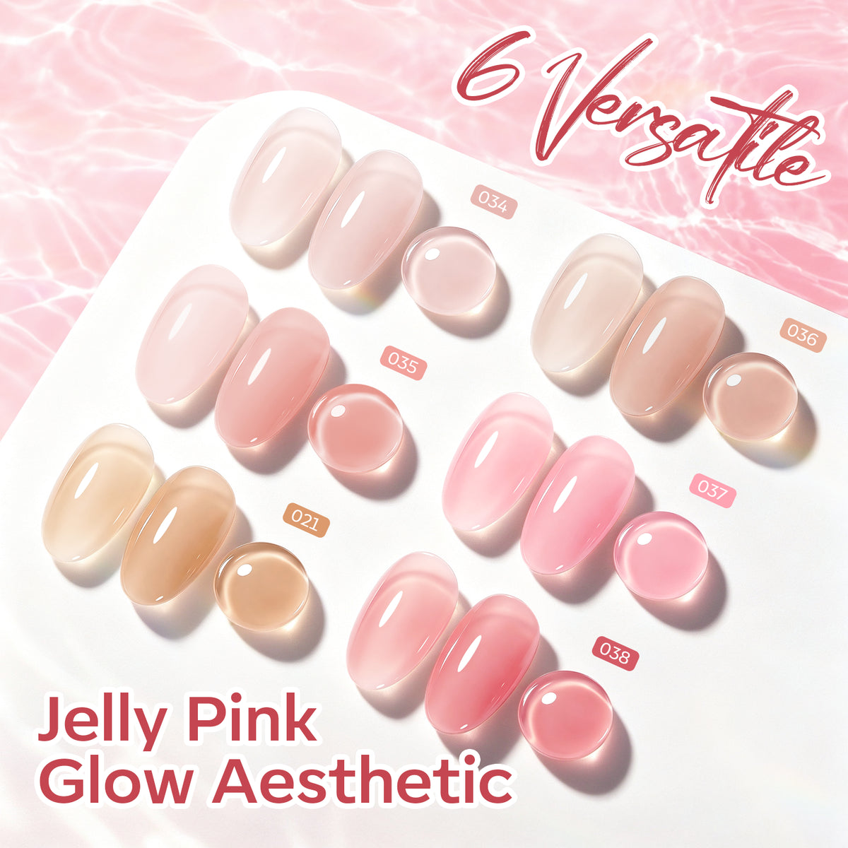 Peach Pink Rubber Base Coat Set