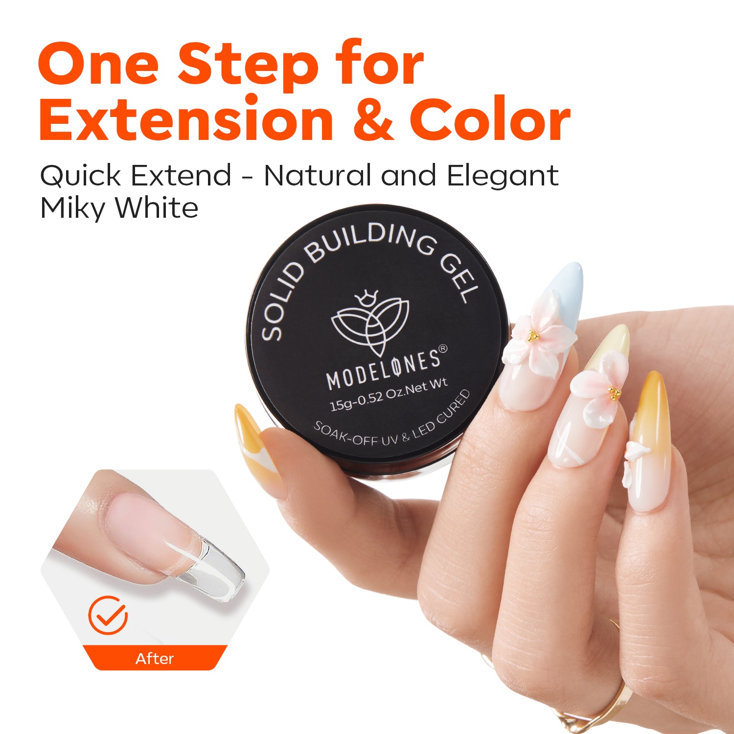 Solid Builder Gel Kit with Gold & Silver Chrome Powder Solid Builder Gel MODELONES 