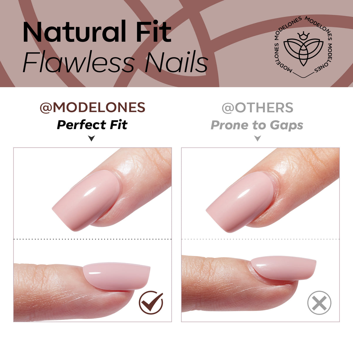 Cherry Mocha press on nails MODELONES 