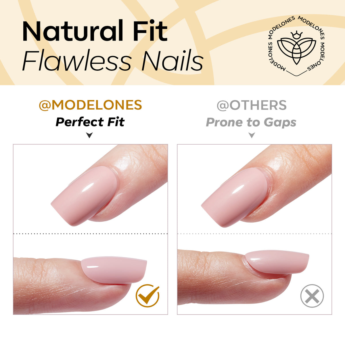 Mustard Gold press on nails MODELONES 