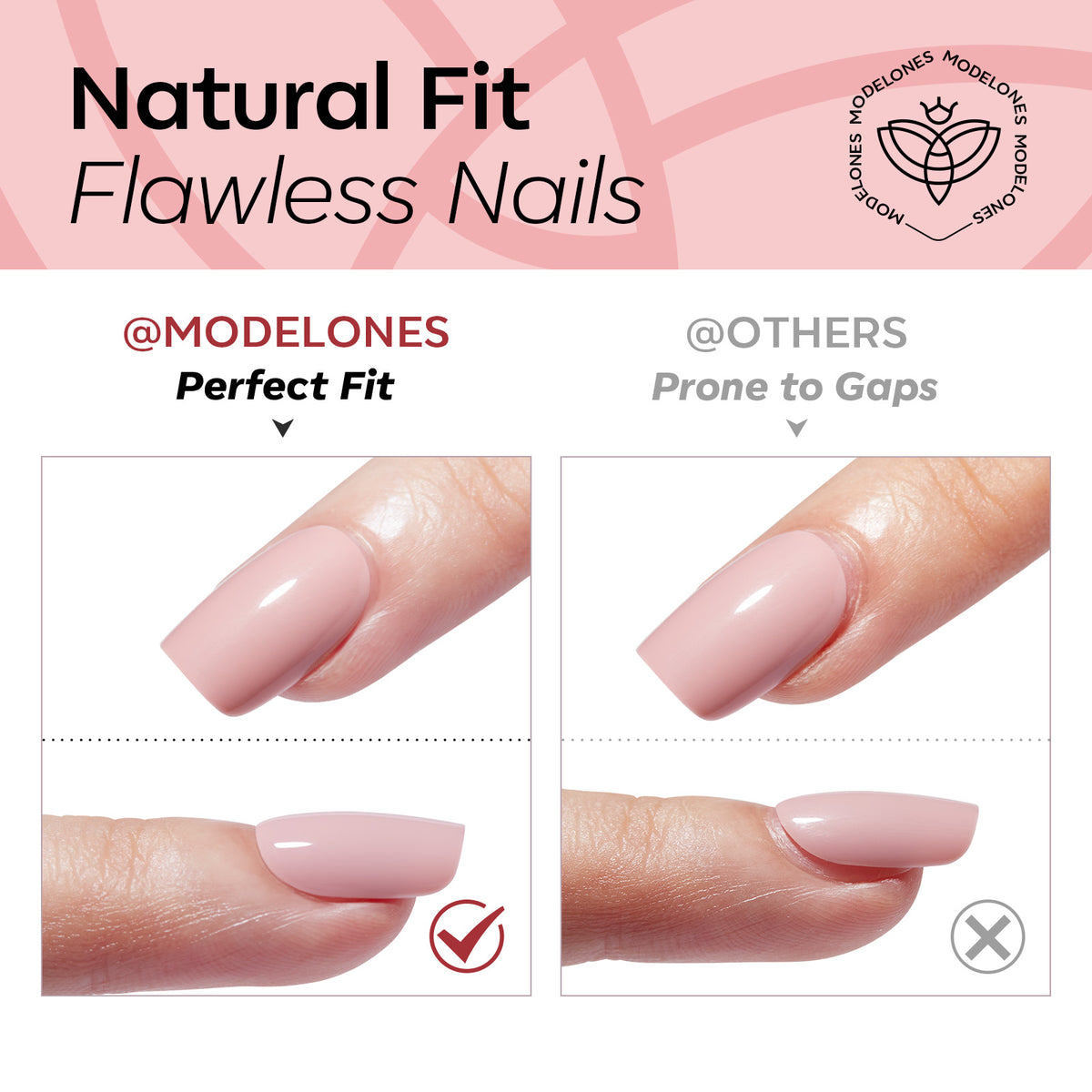 Classic Burgundy press on nails MODELONES 