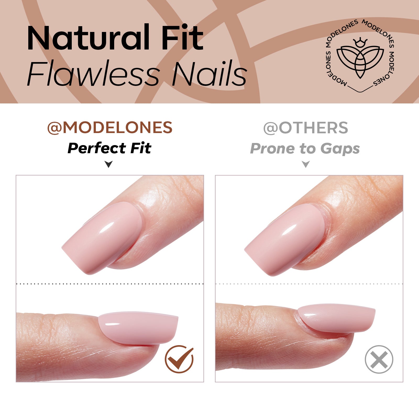 Classic Tortoise press on nails MODELONES 