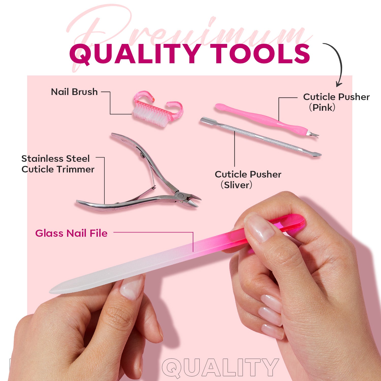 7 Pcs All-in-one Cuticle Remover Kit For Nail Care