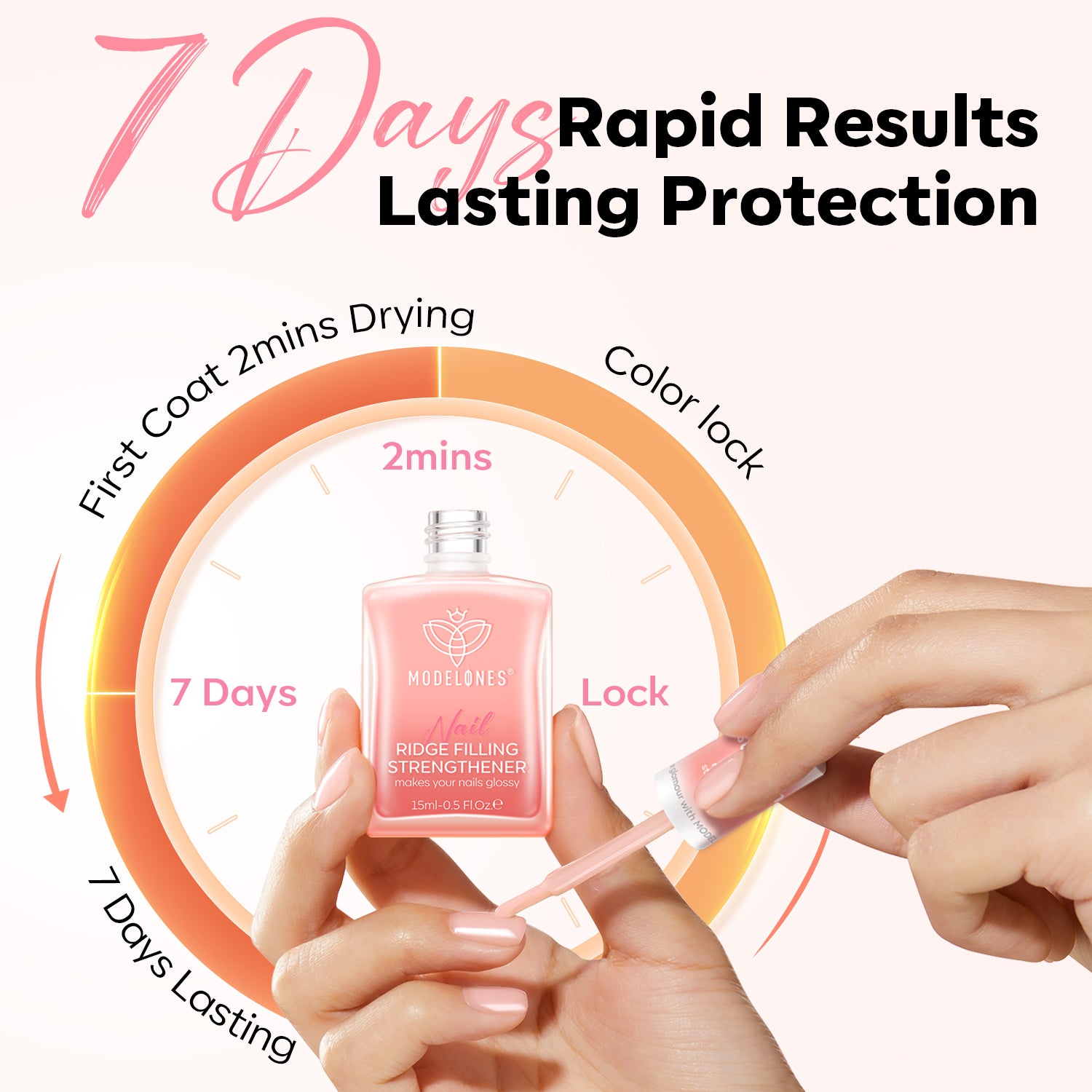 Nail Ridge Filler Strengthener Nail Care MODELONES #nude-pink