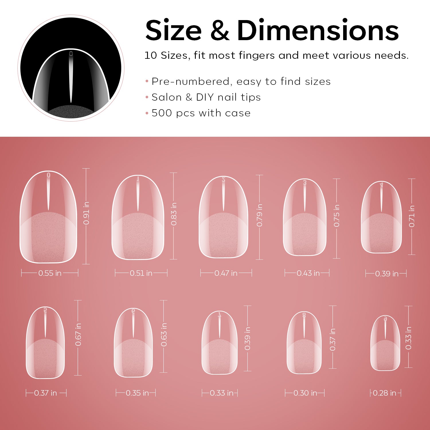 200Pcs Semi-Frosted Short Round Full Cover Nail Tips