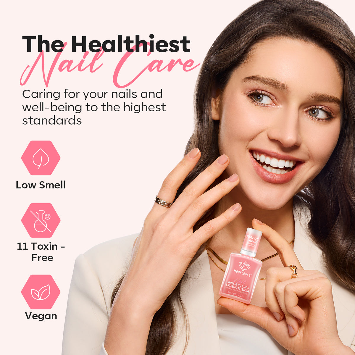 Bare Blush 8-in-1 Functional Nail Repair Strengthener Nail Care MODELONES 