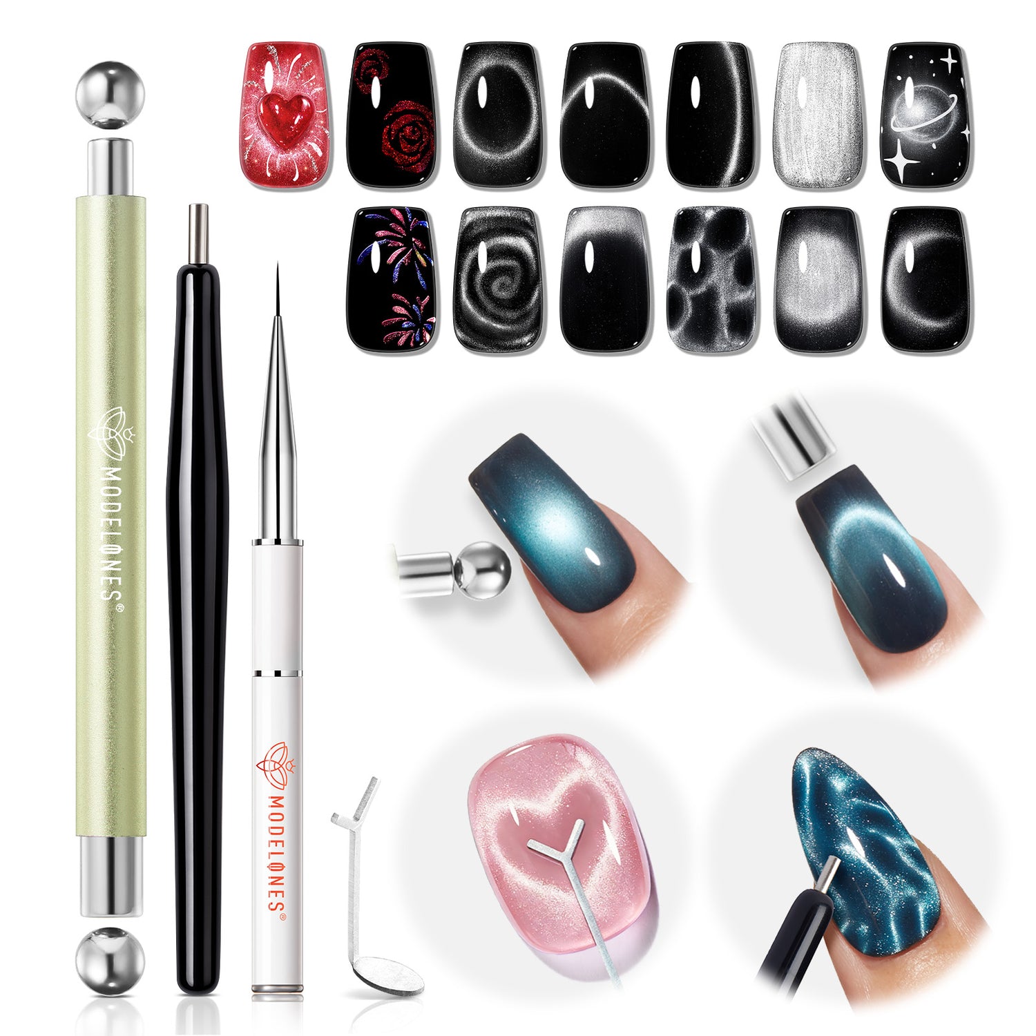 6pcs Cat Eye Nail Art Kit