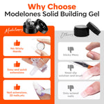 Solid Builder Gel Kit with Gold & Silver Chrome Powder Solid Builder Gel MODELONES 