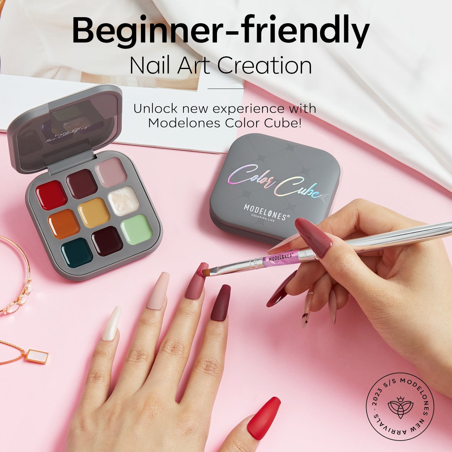 Celebrity Collab Collection - 27 Shades Solid Cream Gel Polish Color Cube Kit With Nail Lamp