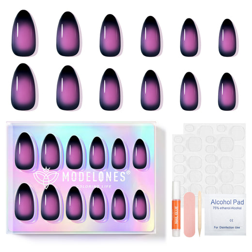 Wild Inside - 24 Fake Nails 12 Sizes Short Almond Press on Nails Kit