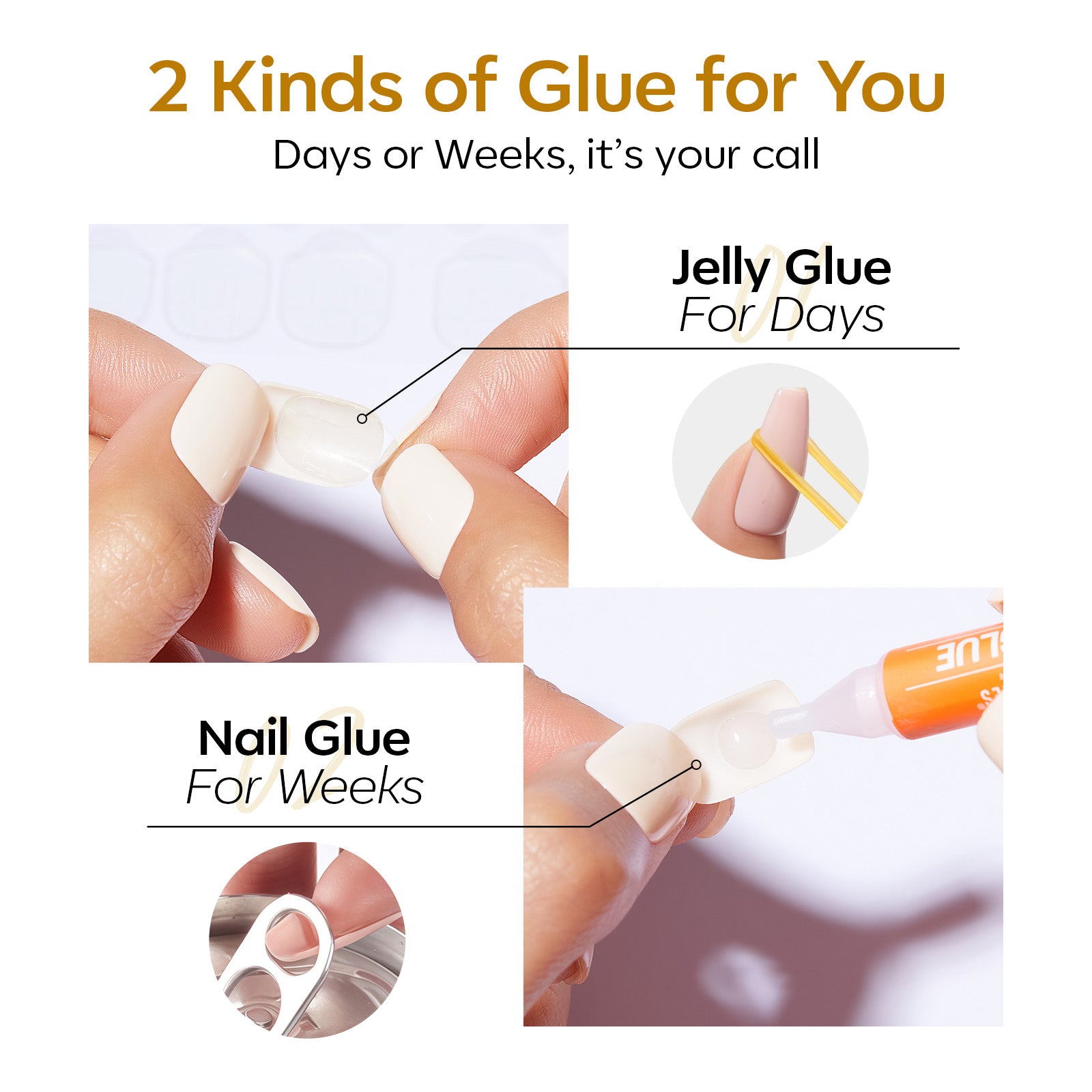 Mustard Gold press on nails MODELONES 