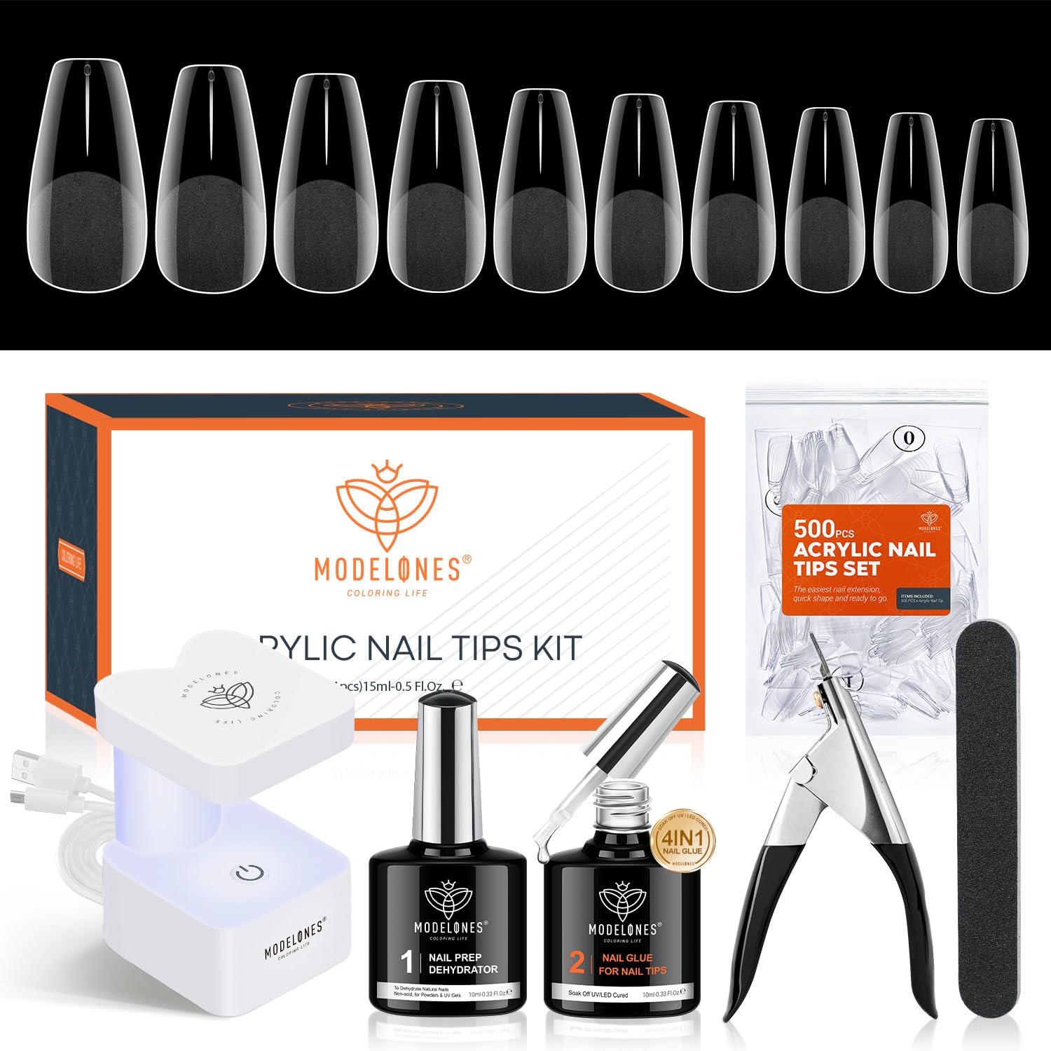 Semi Matte Coffin Nail Art Tools Kit