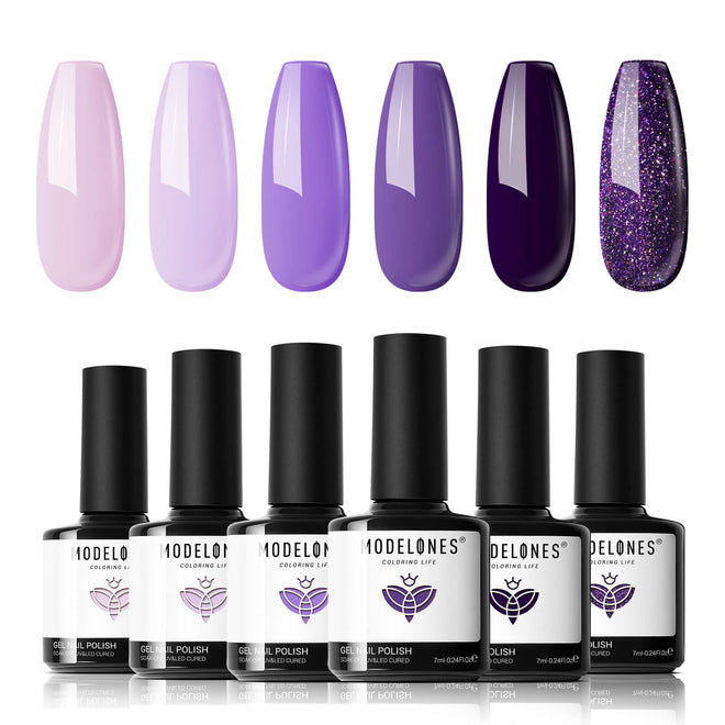 Lilac Obsessions - 6 Shades Gel Nail Polish Set 7ml