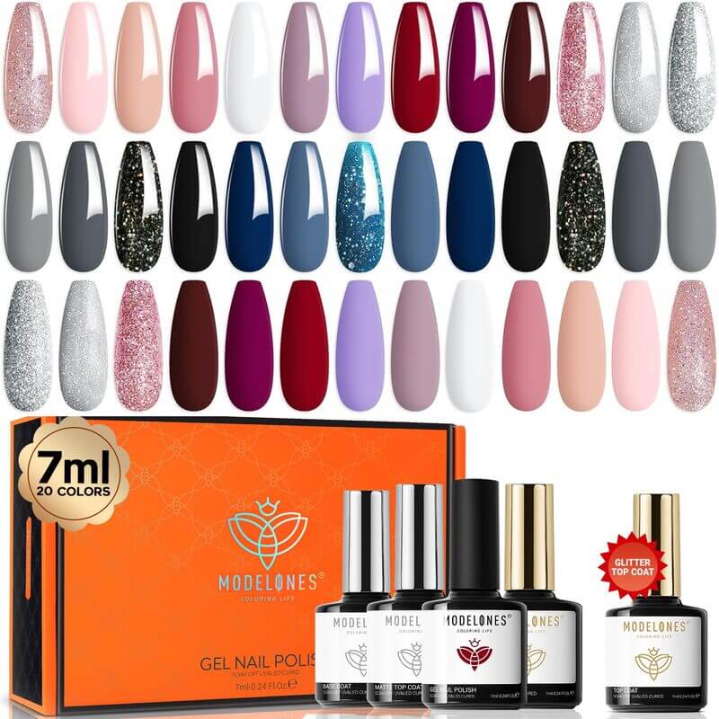 Vibrant Bliss - 24Pcs 20Colors Gel Nail Polish Kit【CA ONLY】