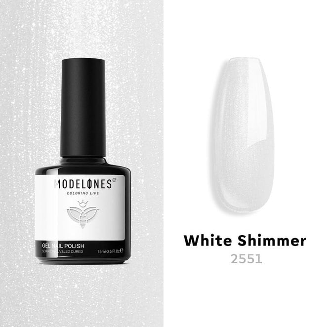 White Shimmer - Modelones Gel Nail Polish Inspire Gel 15ml