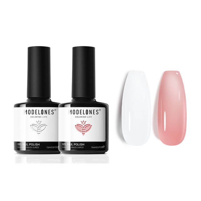 Snowy Blush - 2 Colors Gel Nail Polish Set 15ml