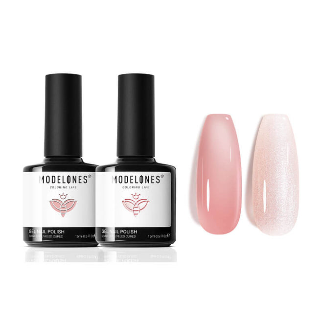 Blushing Nude - 2 Colors Gel Nail Polish Set 15ml