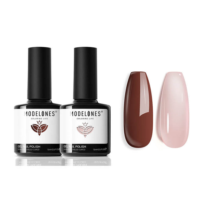 Nude Essence - 2 Colors Gel Nail Polish Set 15ml