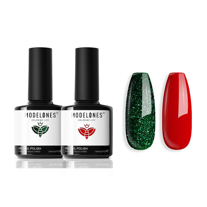 Christmas Blaze - 2 Colors Gel Nail Polish Set 15ml