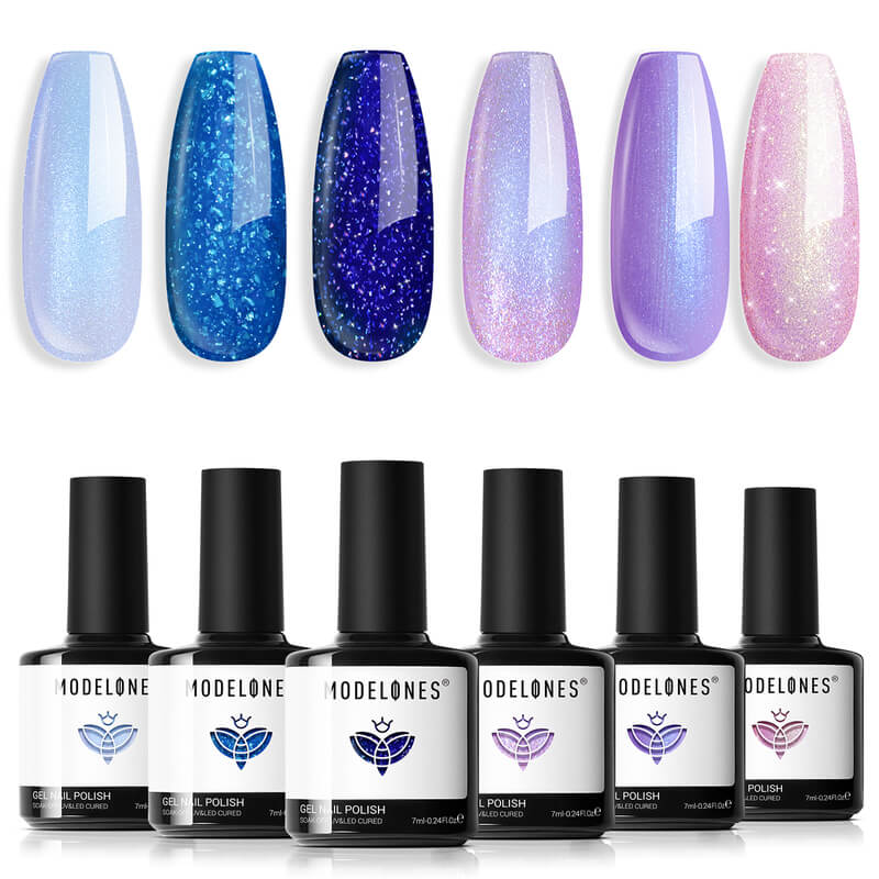 Midnight Sky - 6 Shades Gel Nail Polish Set 7ml