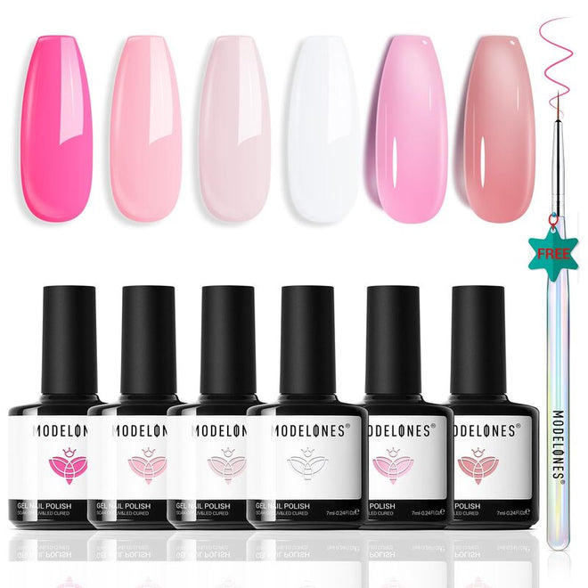 Sweet Pink - 6 Shades Gel Nail Polish Kit 7ml