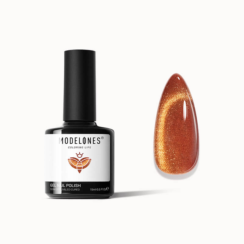 Coffee Amber - Modelones Gel Nail Polish Cat Eye Gel 15ml Inspire Gel MODELONES #coffee-amber