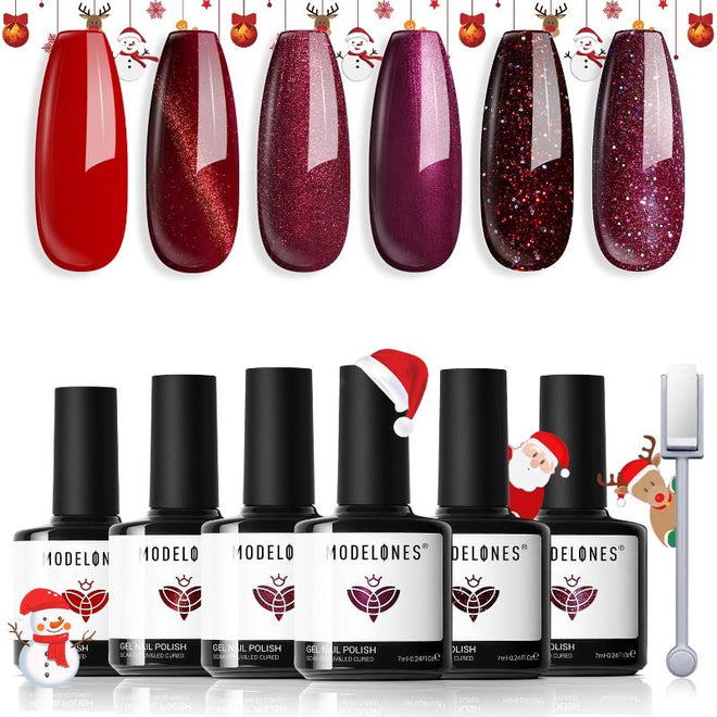 Crimson Spark - 6 Shades Gel Nail Polish Set 7ml