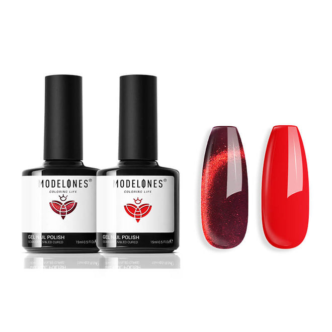 Ruby Romance - 2 Shades Gel Nail Polish Set 15ml