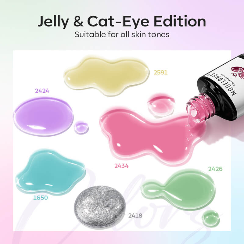 Jelly Meets Cat Eye - 6 Shades Gel Nail Polish Set 7ml