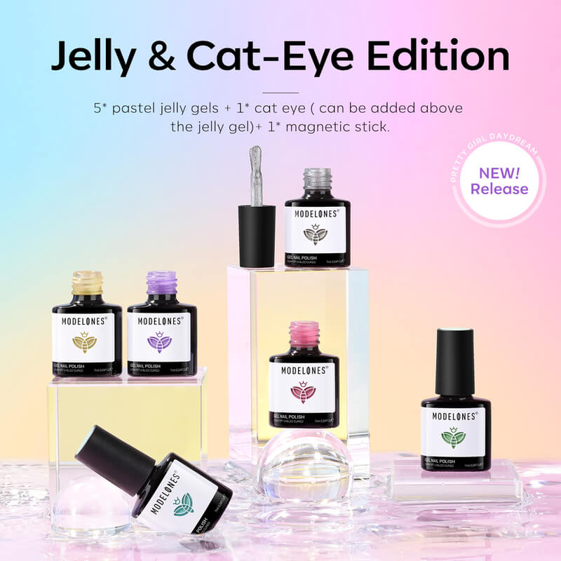 Jelly Meets Cat Eye - 6 Shades Gel Nail Polish Set 7ml