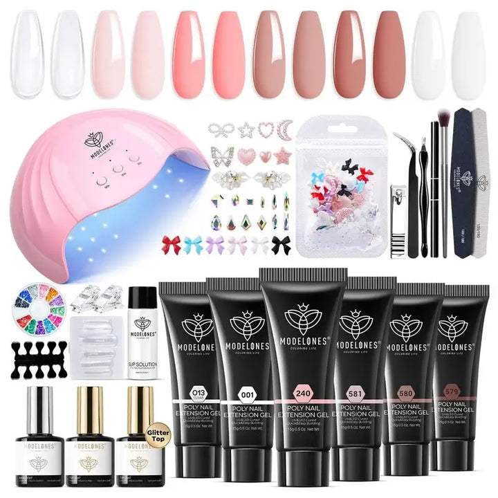 Cherry Girl - 21Pcs 6 Colors Poly Nail Gel Kit Poly Nail Gel Kit MODELONES #