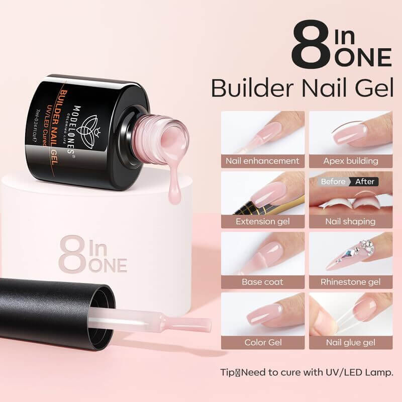 Nude Reddish - 12 Colors 8-in-1 Builder Gel Set 7ml