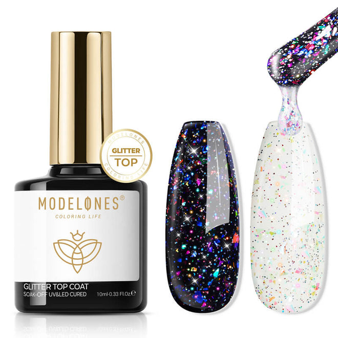 Scattered Sequins Glitter Top Coat Gel 10ml