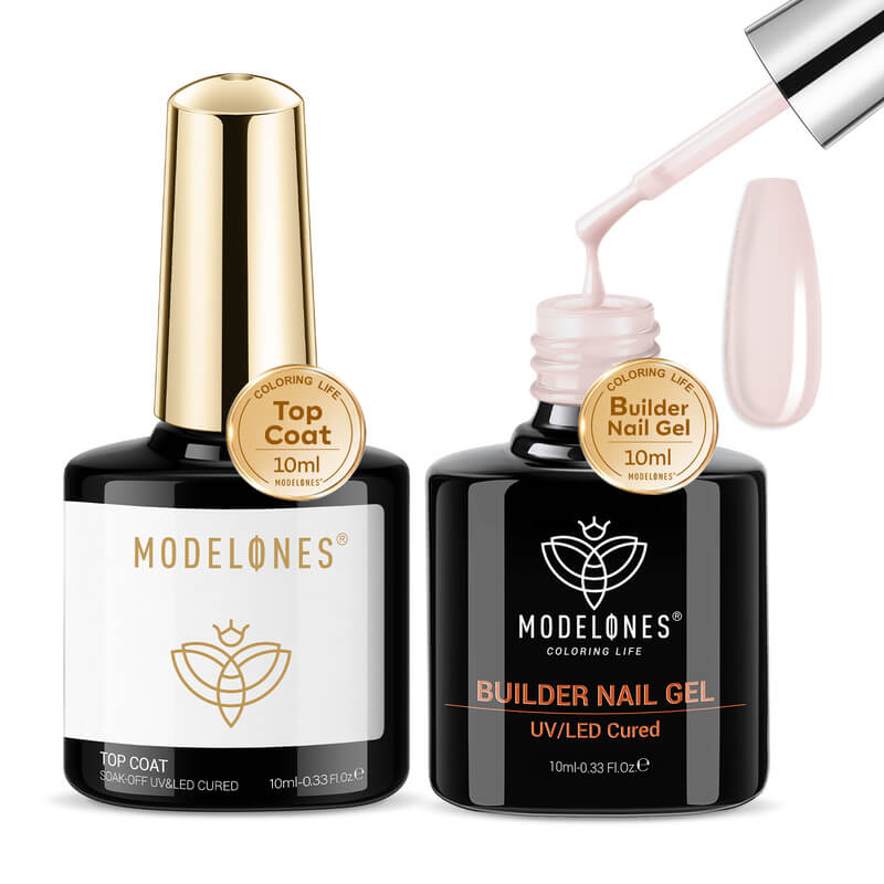8 in 1 Nude Pink Builder Gel & Top Coat Set 1