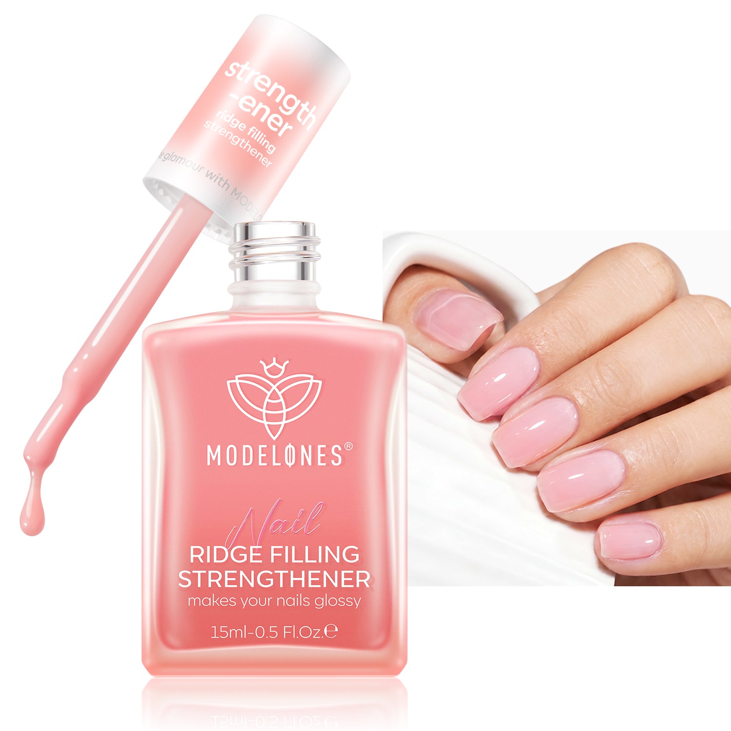 Bare Blush 8-in-1 Functional Nail Repair Strengthener Nail Care MODELONES #bare blush