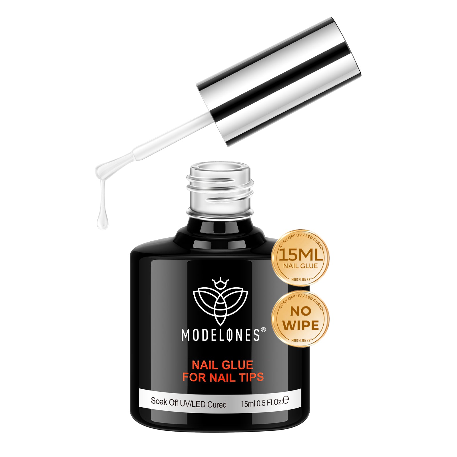 10-in-1 No Wipe Nail Glue For Tips Duo 15ml Nail Glue MODELONES #1pc